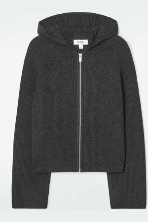 COS Ribbed Merino Wool Hooded Jacket