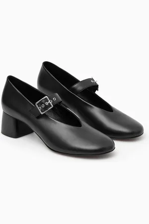 COS Block-Heel Leather Mary-Jane Pumps