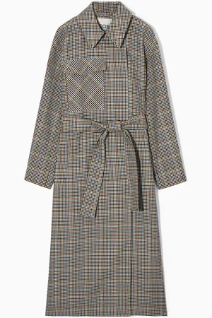 COS Checked Utility Trench Coat