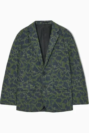 COS Animal-Jacquard Single-Breasted Blazer