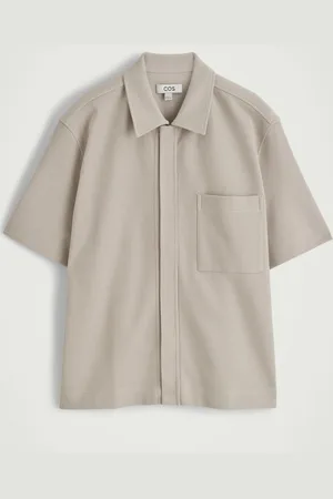 COS Textured Cotton-Jersey Zipped Shirt in