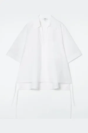 COS Open-Collar Drawstring Blouse