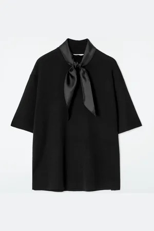COS Scarf-Detail Merino Wool T-Shirt