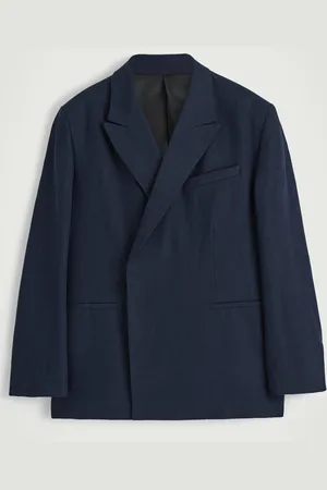 COS Relaxed Double-Breasted Linen Blazer in