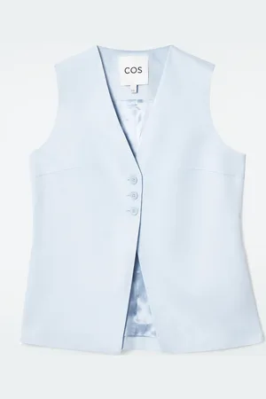 COS Longline Linen-Blend Waistcoat in