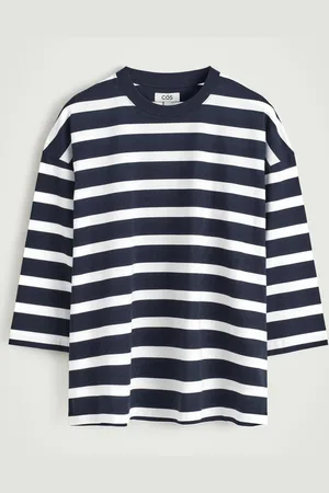 COS Oversized Striped Lightweight Cotton T-Shirt in