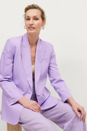 ELLOS Kvinder Blazere - Habitjakke Lilly Linen - Lilla