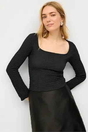 Gina Tricot Top Textured Square Neck Top