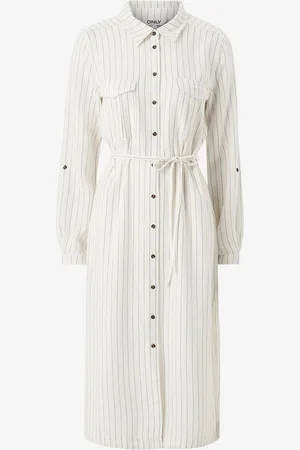 ONLY Skjortekjole onlCaro LS Linen Bl L Shirt Dress