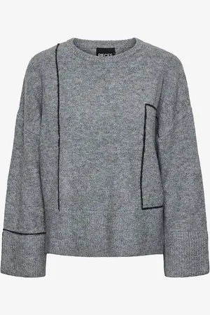Pieces® Trøje pcGale LS O-neck Slit Knit D2D