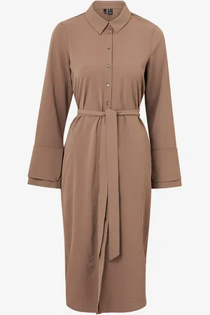 VERO MODA Skjortekjole Vmpixi LS Calf Shirt Dress Wvn