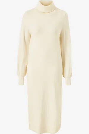 VILA Strikkjole viSara L/S Rollneck Midi Dress