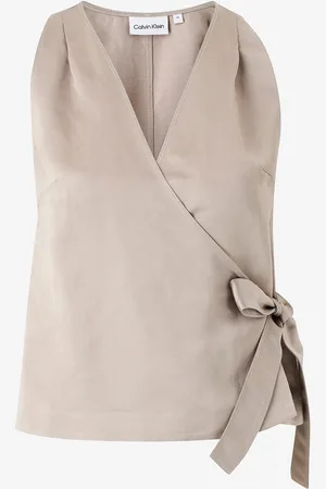 Calvin Klein Bluse Viscose Linen Halterneck Top