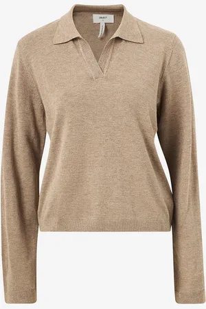 Object Trøje objThess L/S V-neck Knit Polo