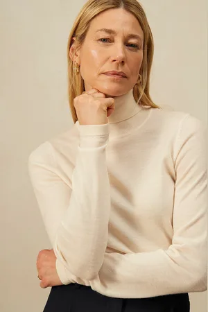 ELLOS Fintstrikket turtleneck trøje i uld