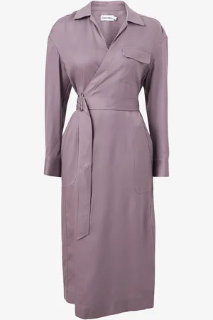 Calvin Klein Slå-om kjole Tencel Wrap Midi Dress