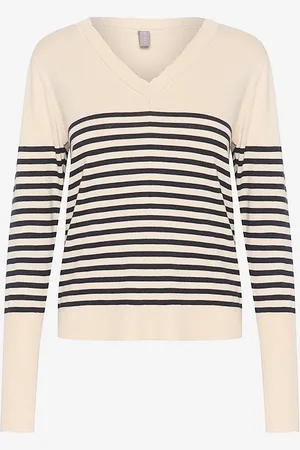 Culture Trøje cuAnnemarie Scallop Stripe