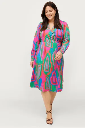 Zizzi Slå-om kjole xLiva L/S Wrap Dress