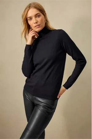 ELLOS Fintstrikket turtleneck trøje i uld