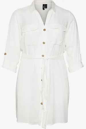 VERO MODA Kjole vmBumpy L/S Shirt Dress Wvn Curve