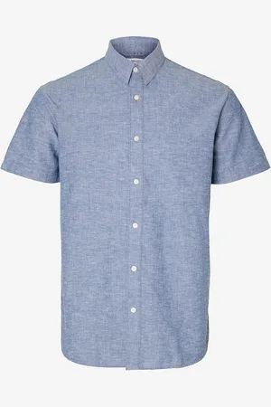 SELECTED Skjorte slhRegnew-linen Shirt SS Classic