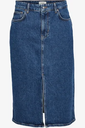 Object Cowboynederdel objEllen Midi MW Denim Skirt