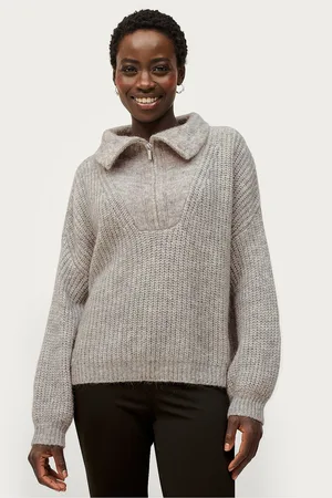 Second Female Trøje Lusinda Knit T-neck Zip