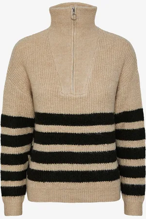Pieces® Trøje pcBrooks LS Half Zip Knit