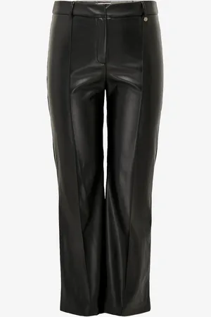 ONLY Bukser carBlake MW Flared Pin Faux Lea Pant