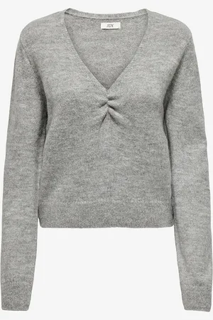 JDY Trøje Libby L/S V-neck Short Ruch Pull Knt