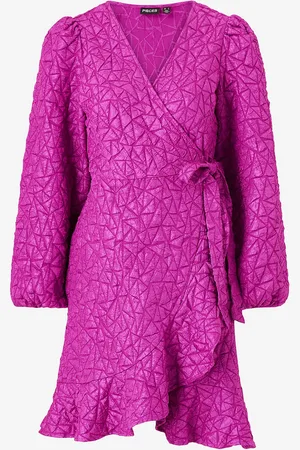 Pieces® Slå-om kjole pcSeville LS Wrap Dress
