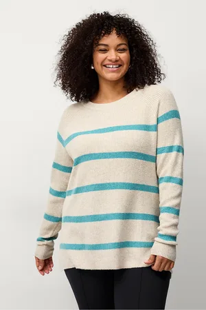 Zizzi Trøje mSunny L/S Stripe Pullover