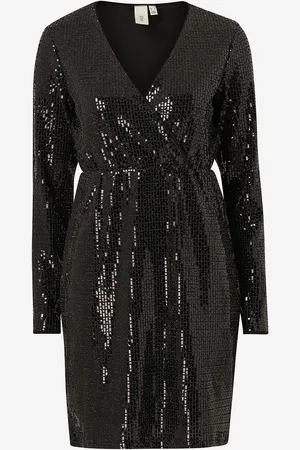 Y.A.S Pailletkjole yasDarkness LS Dress