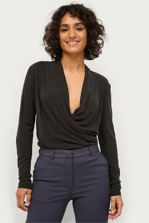Soaked in Luxury Top slColumbine Wrap Blouse LS