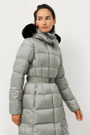 AHKKA Dunfrakke Gold Mid Down Coat Shiny