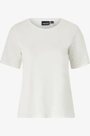 Pieces® Top pcAndrea SS Embrodery T-shirt BC
