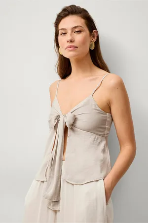 Gina Tricot Top Flowy Satin Tie Singlet