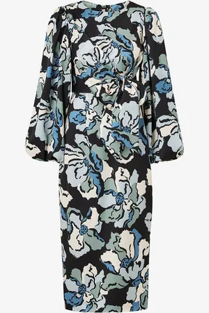 By Malina Kjole Serina Wrap Detailed Satin Midi Dress