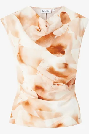Calvin Klein Bluse Watercolor Satin Gather Top