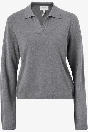 Object Trøje objThess L/S V-neck Knit Polo