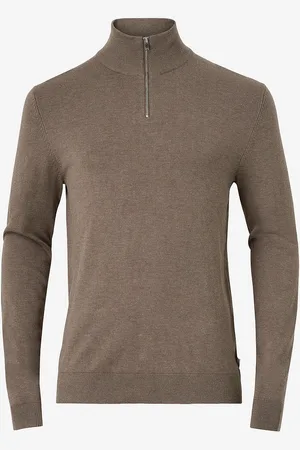 Lindbergh Trøje Half Zip Melange Knit