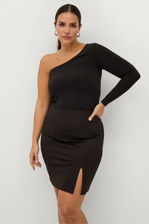 Zizzi Top blDia L/S One Shoulder Top