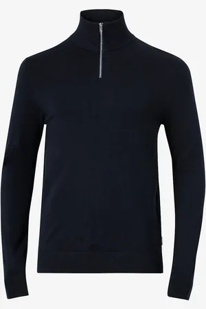 Lindbergh Trøje Half Zip Melange Knit