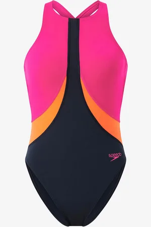 Speedo Badedragt Womens Colourblock Highneck Crossback