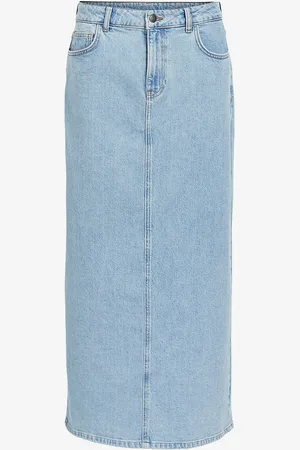 Object Cowboynederdel objEllen MW Long Denim Skirt