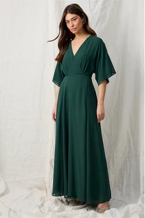 JOELLE Maxi kjole i chiffon med masser af volumen