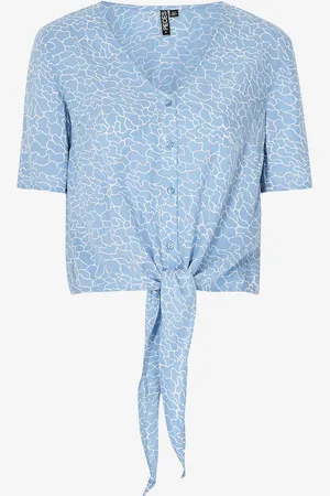Pieces® Bluse pcNya SS Crop Tie Top