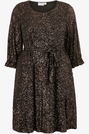 VILA Pailletkjole viTenley U-neck 3/4 Short Dress
