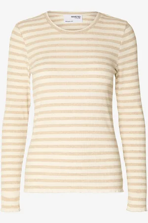 SELECTED Top slfAnna LS Crew Neck Tee Str