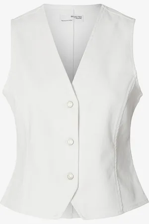 SELECTED Denimvest slfLexia SL White Denim Vest
